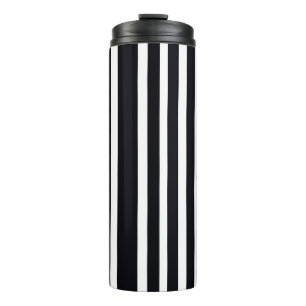 Elegante Thermal Tumbler Schwarz-weiß Stripte Art Thermosbecher