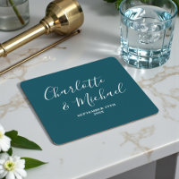 Elegante, tiefblaue Skript-Minimalismus-Hochzeit