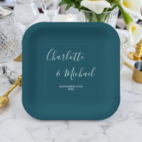 Elegante tiefblaue Skript-Minimalist-Hochzeit