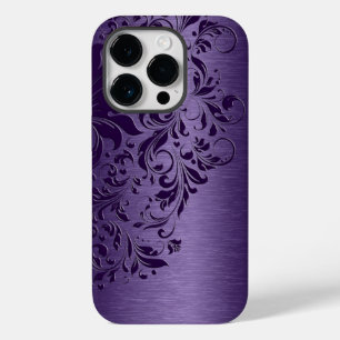 Elegante, tiefe Lila Blumenspitze auf Lila Case Ma