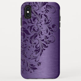 Elegante tiefe Lila Blumenspitze Case-Mate iPhone Hülle