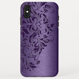 Elegante tiefe Lila Blumenspitze Case-Mate iPhone Hülle