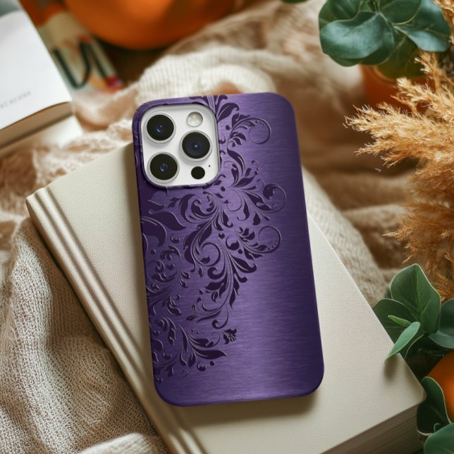 Elegante tiefe Lila Blumenspitze Lila Case-Mate iPhone Hülle (Von Creator hochgeladen)