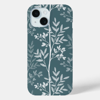 Elegante tiefe Waldteal-Blumen-Silhouette Case-Mate iPhone Hülle