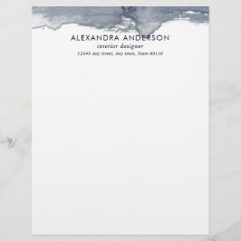 Elegante Tiefgraue Wasserfarben Beruflich Minimal Briefbogen
