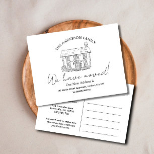 Elegante Tintenillustration Haus Postkarte Archi