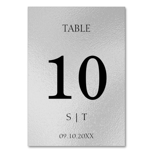 Elegante Tischnummer (Vorderseite)