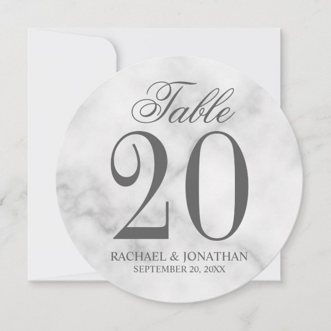 Elegante Tischnummer (Vorderseite)