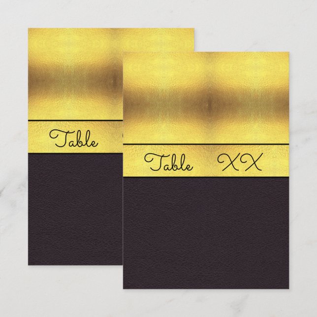 Elegante Tischnummer aus Gold und Schwarz (Vorne/Hinten)