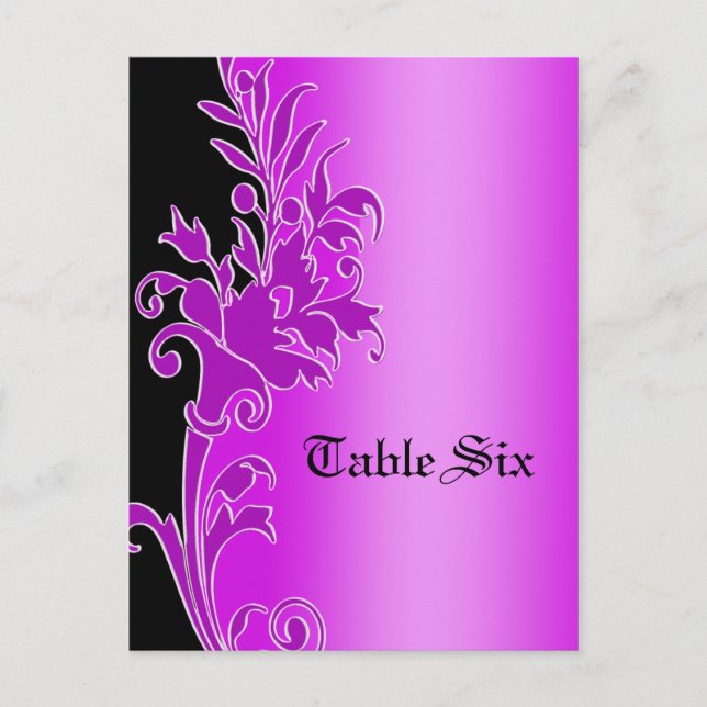 Elegante Tischnummer Card (Vorderseite)