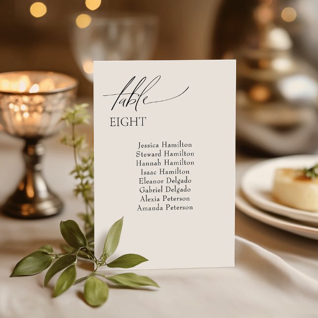 Elegante Tischnummer für Hochzeiten (Add a touch of charm to your special day with our exquisite wedding table number cards.)
