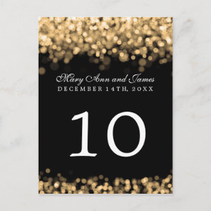 Elegante Tischnummer Gold Lights