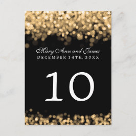 Elegante Tischnummer Gold Lights