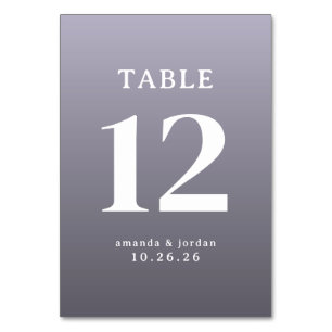 Elegante Tischnummer in Lila