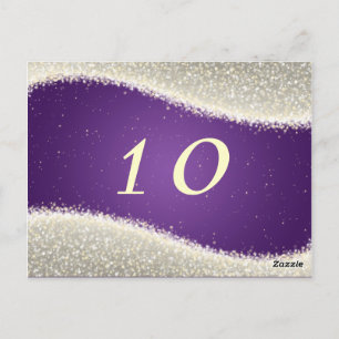 Elegante Tischnummer Lila Glitzern