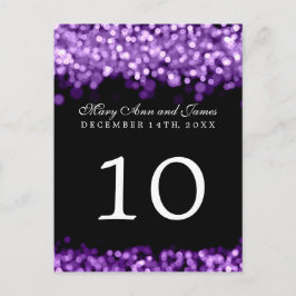 Elegante Tischnummer Lila Lights