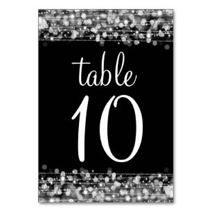 Elegante Tischnummer Party Glitzern Silver