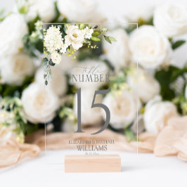 Elegante Tischnummer von White Grey Green Acrylschild