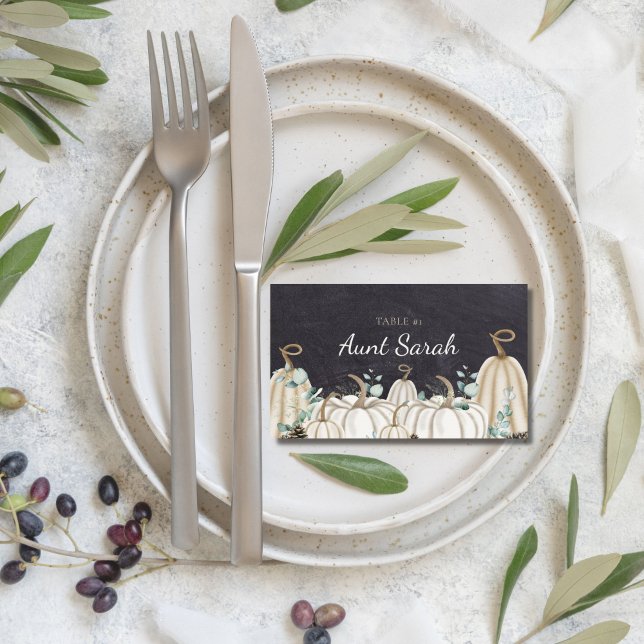 Elegante Tischnummern für Herbst Platzkarte (elegant farmhouse theme thanksgiving fall autumn table number seating chart placecards)