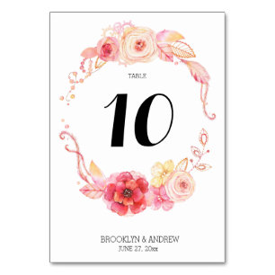 Elegante Tischnummern für Hochzeiten im Wasser