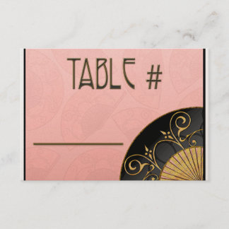 Elegante Tischnummern im Fächer-Design (rosa)