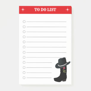 Elegante To-Do-Liste & Landstiefel & Hut Post-it Klebezettel
