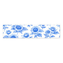 Elegante Toile du Jouy Sonnenblumen – Blau Botanis
