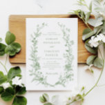 Elegante Toile French Sage Grüne Blumenhochzeit Einladung<br><div class="desc">Elegante Toile Französisch Sage Green Floral Einladung Hochzeit</div>
