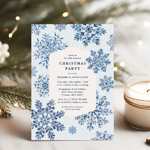 Elegante Toile-Schneeflocken-Weihnachtsfeier Einladung