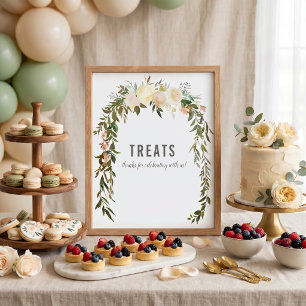Elegante Torten-Tisch-Rosinen-Baby-Sprinkle-Party Poster