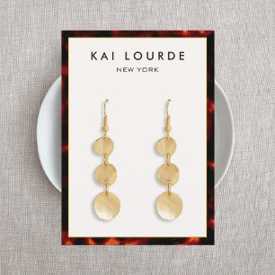 Elegante Tortoise Muschel Earring Visitenkarte