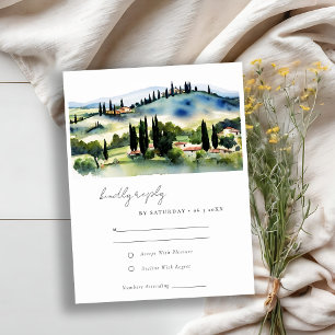 Elegante Toskana Italien Landschaft Wasserfarbenen RSVP Karte