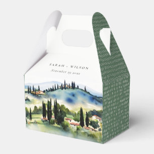 Elegante Toskana Italien Wasserfarbenen Landschaft Geschenkschachtel