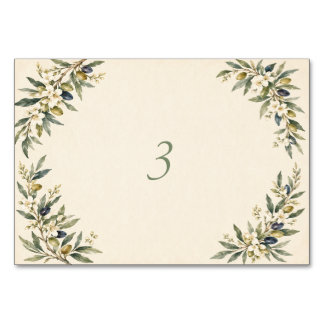 Elegante Toskana-Olivenhain-Hochzeit Tischnummer