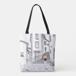 Elegante Tote-Tasche mit handGezeichnet Altstadt