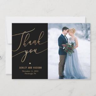 Elegante Touch Editable Color Wedding Dankeskarte