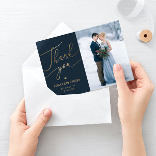 Elegante Touch Editable Color Wedding Dankeskarte