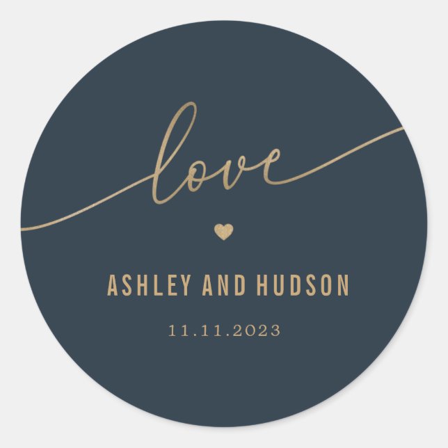 Elegante Touch EDITABLE FARBE Wedding Stickers (Vorderseite)
