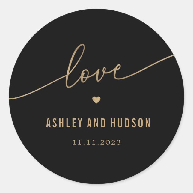 Elegante Touch EDITABLE FARBE Wedding Stickers (Vorderseite)