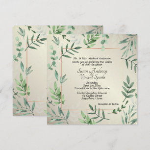 Elegante Touch Flora und Fauna Einladung