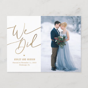 Elegante Touch Hochzeitkündigung - Postweg Postkarte