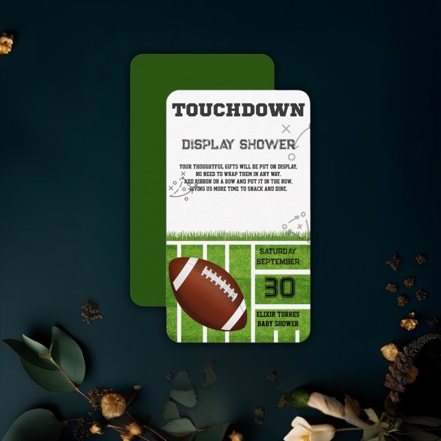 Elegante Touchdown Football Baby Shower Begleitkarte (Von Creator hochgeladen)
