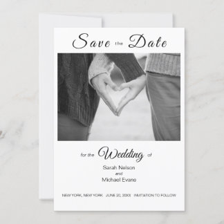 Elegante traditionelle Foto-Hochzeit Save the Date Einladung
