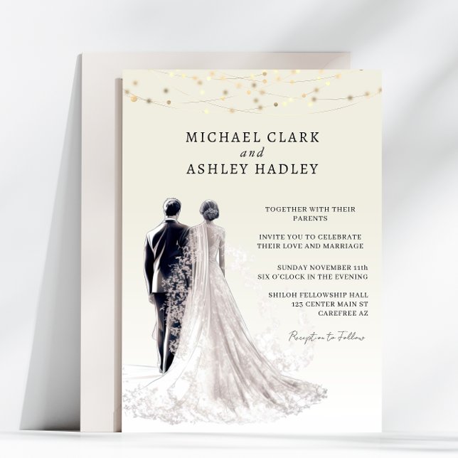 Elegante traditionelle Hochzeit Einladung (Von Creator hochgeladen)