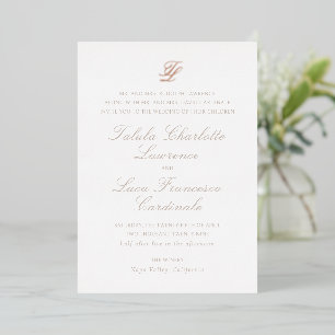 Elegante traditionelle Hochzeit Folieneinladung