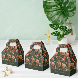 Elegante traditionelle rote und goldene Weihnachts Geschenkschachtel