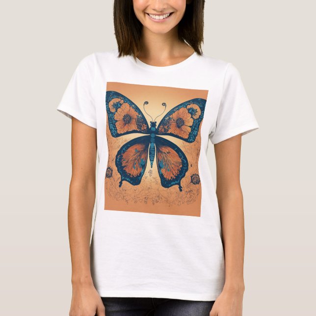 "Elegante Transformation: Minimalistischer Schmett T-Shirt (Vorderseite)