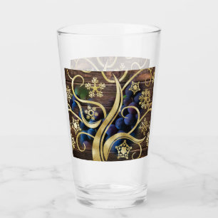 Elegante Trauben mit goldenem Muster Glas