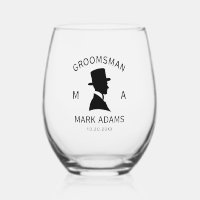 Elegante Trauzeugen Man Hat Anzug Vintag Monogram