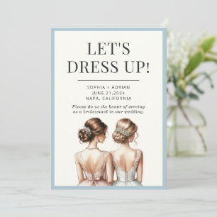 Elegante Trauzeugin "Let's Dress Up" Einladung